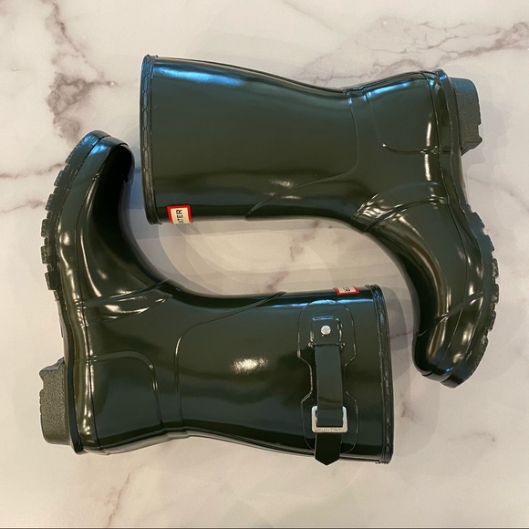 Hunter Shoes - HUNTER Original Short Dark Green Gloss Boot